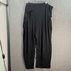 Susan Graver Weekend Regular Textured Jersey Knit Pull-On Pant Black Size 3X